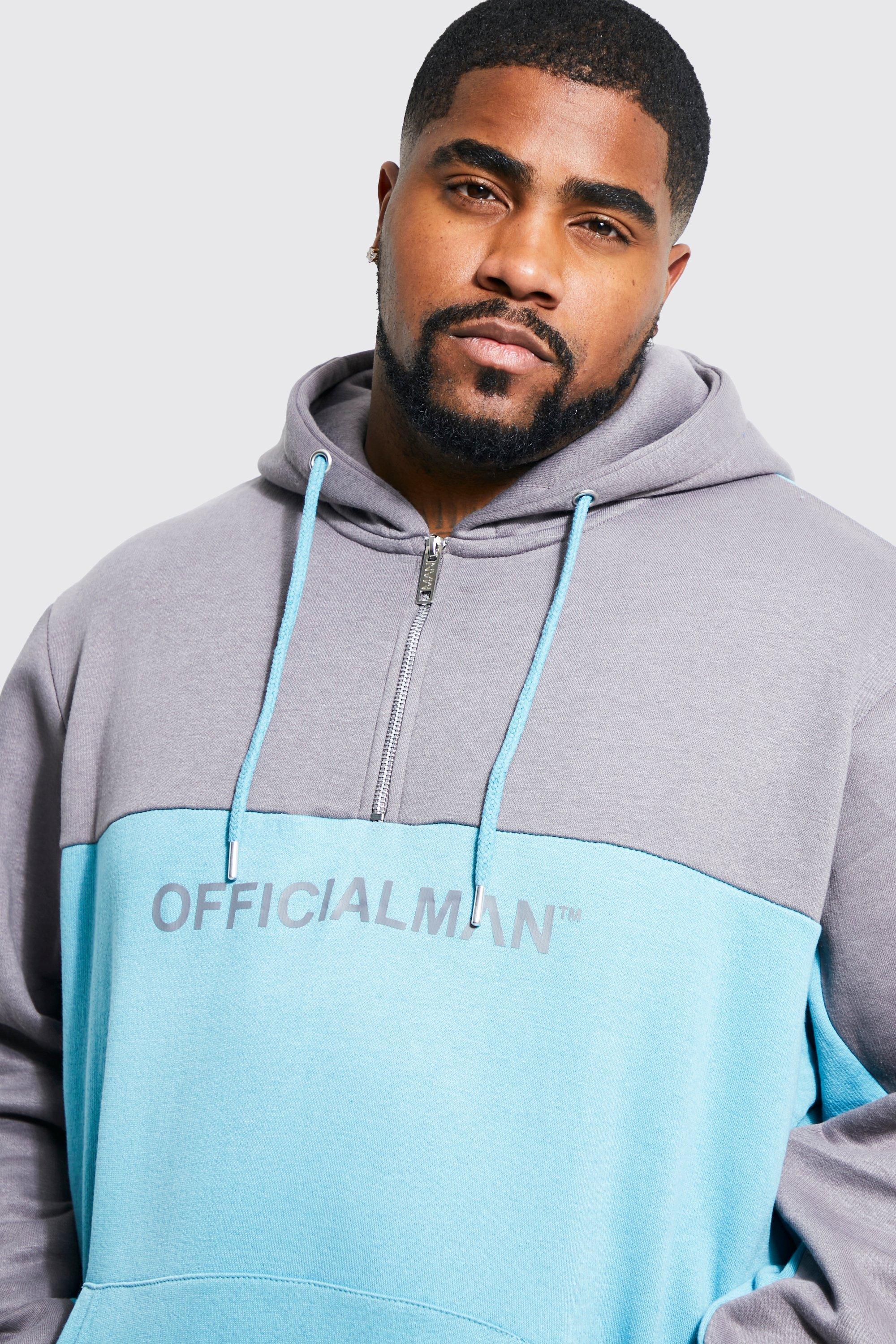 Plus 1/4 Zip Ofcl Man Colour Block Tracksuit | boohoo Plus 1/4 Zip Ofcl Man Colour Block Tracksuit | boohoo